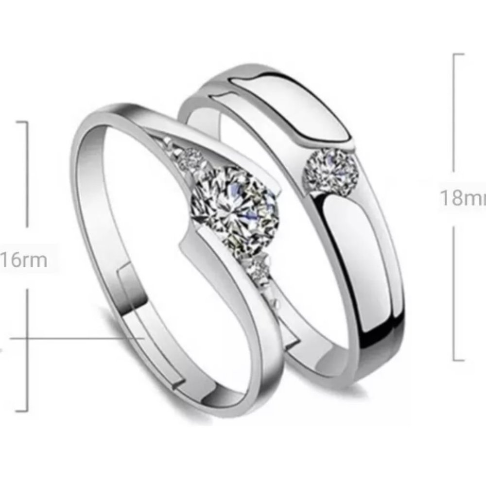 2 Rings 925 Sterling Silver Ring Crossed Simple Minimalist Engagement Rings Open - Picture 3 of 3